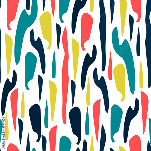Abstract seamless pattern with brush strokes. Vector illustration. © NNENASTUDIO