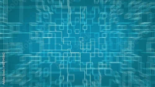 Wallpaper Mural Light Blue 3D Geometries Down Left Animation Background Torontodigital.ca