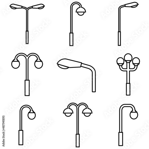 Lamppost line icon, vector outline logo isolated on white background