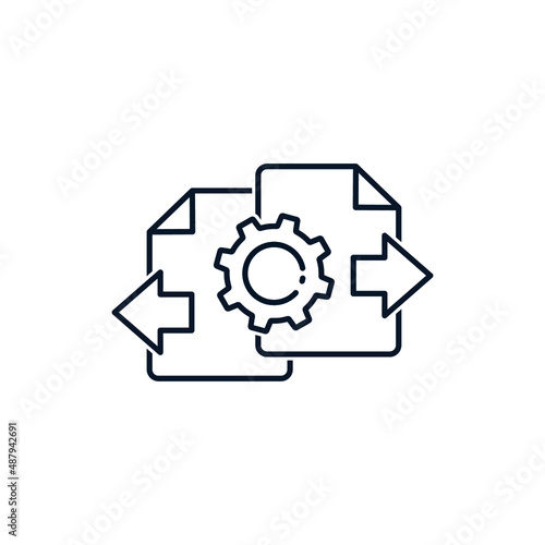 The concept of the introduction of new technologies, workflow. Vector icon isolated on white background.