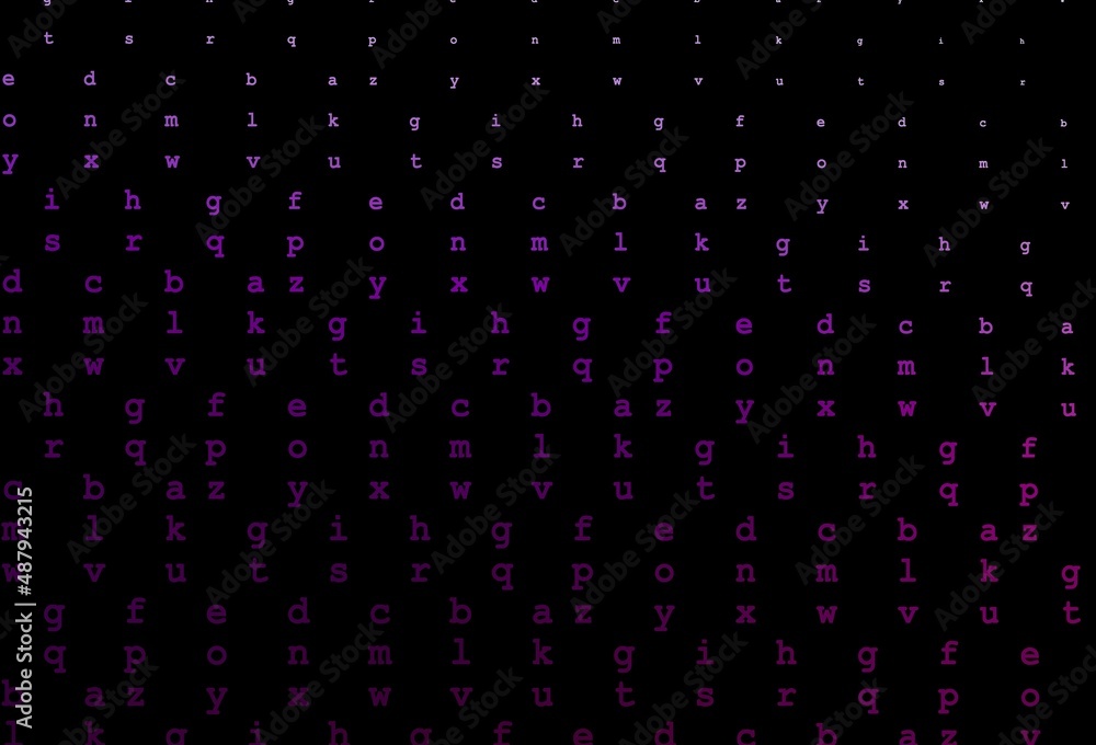 Dark purple vector template with isolated letters. Dark purple vector template with isolated letters.