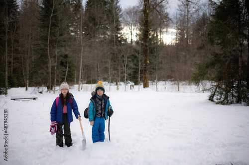 Children in the snow