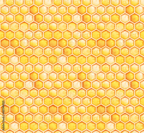 Design wallpaper. Hexagon pattern. Honeycomb pattern on yellow background. Seamless vector texture