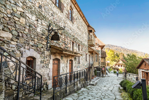 Street Sharambeyan in the town of Dilijan with old houses. Armenia photo