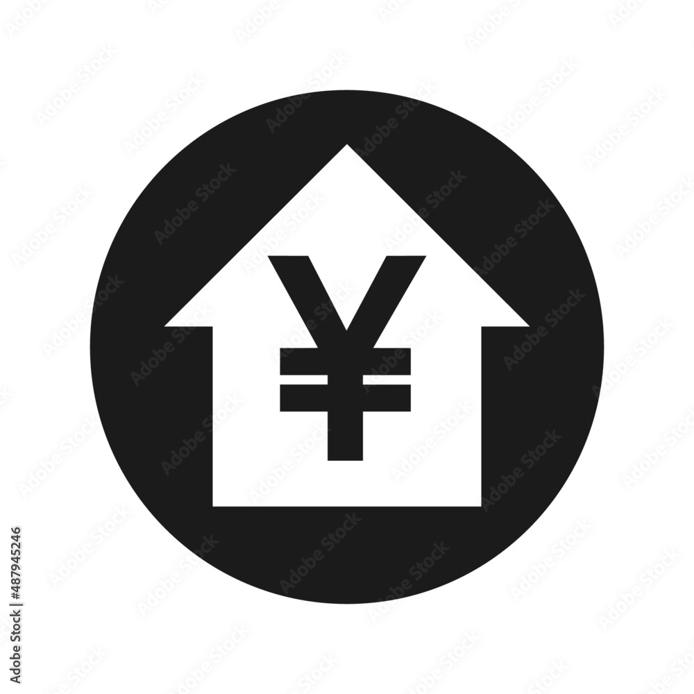 Yen Yuan value increase rate vector icon round button