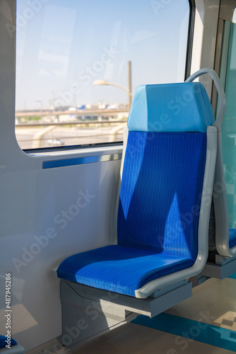 blue seat single seat in dubai metro