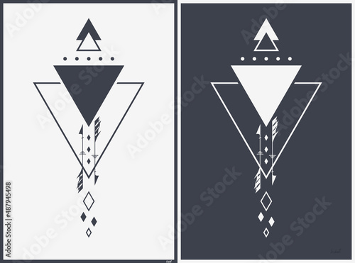 Aztec Tribal Vector Elements. Ethnic Shapes Symbols Design for Logo or Tattoo