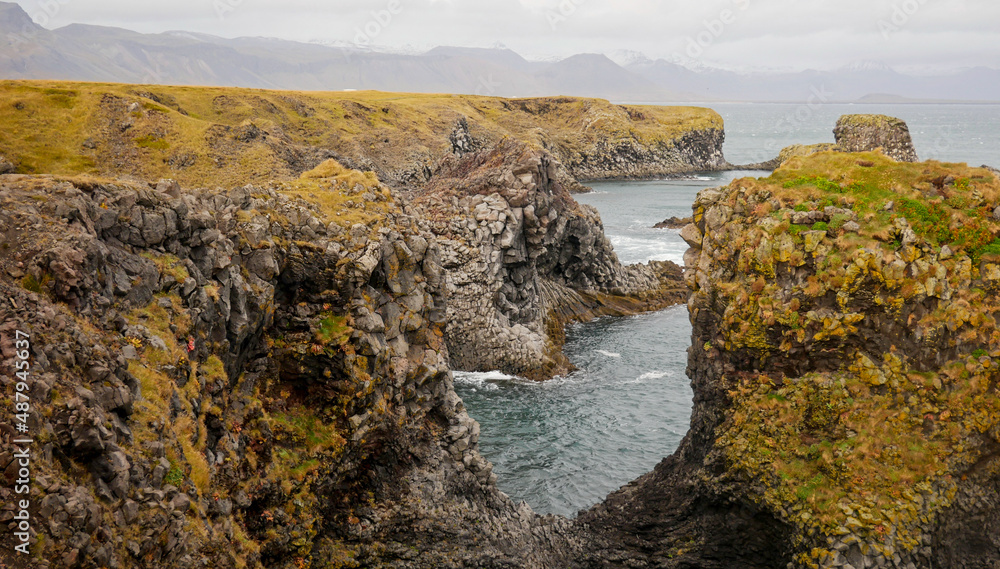 cliff on the atlantic ocean in iceland cliff on the atlantic ocean in iceland