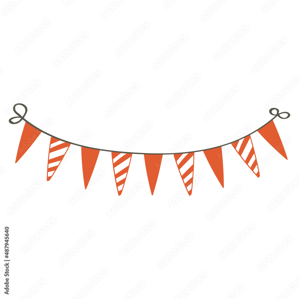 Obraz premium Pennant banner decoration vector illustration in flat color design