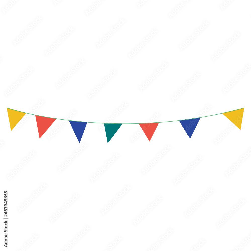 Obraz premium Pennant banner decoration vector illustration in flat color design