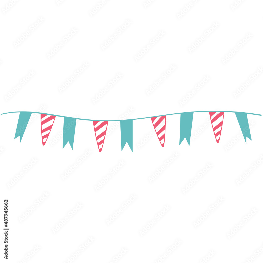 Party banner decoration vector illustration in flat color design