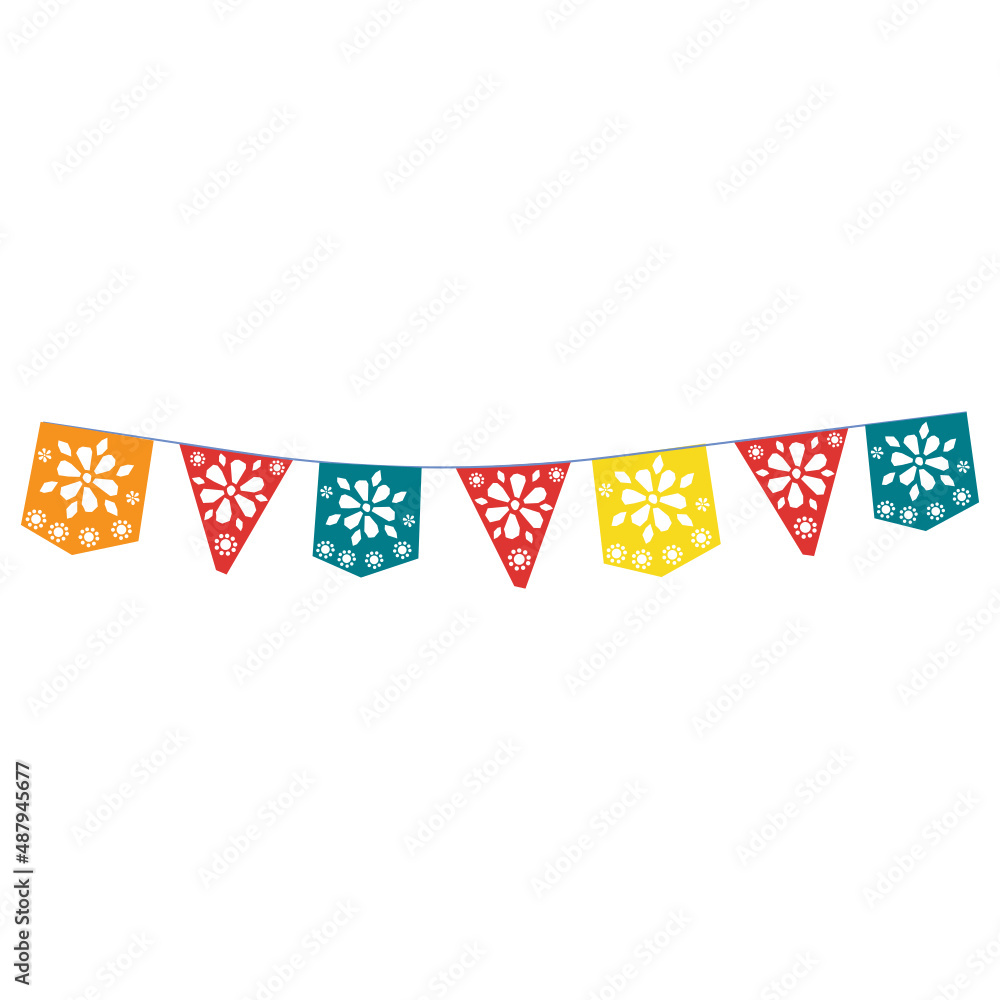 Fototapeta premium Party banner decoration vector illustration in flat color design
