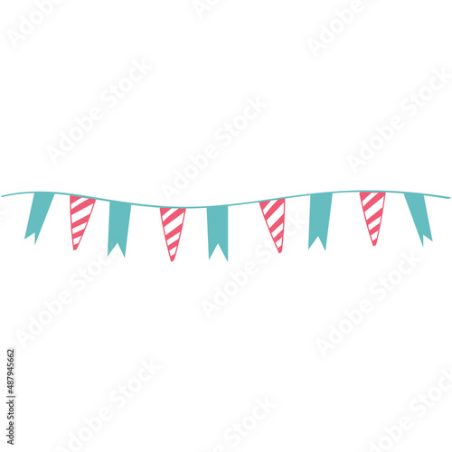 Party banner decoration vector illustration in flat color design