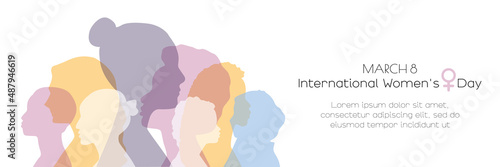 International Women's Day banner. Card with place for text.