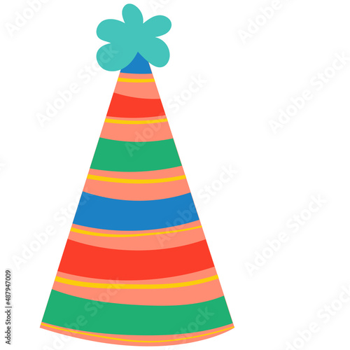 Party hat vector illustration in flat color design