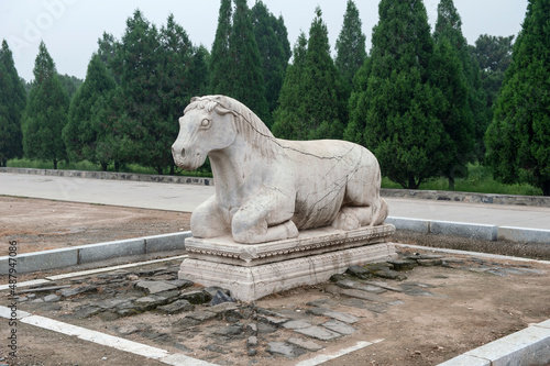 China's largest and most complete ancient architecture imperial mausoleum group - stone statues of the eastern tombs of the Qing Dynasty, a world cultural heritage photo