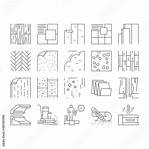 Floor Installation Collection Icons Set Vector .