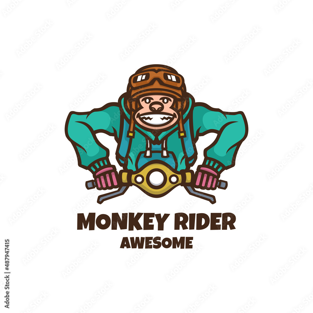 Illustration vector graphic of Monkey Rider, good for logo design Illustration vector graphic of Monkey Rider, good for logo design