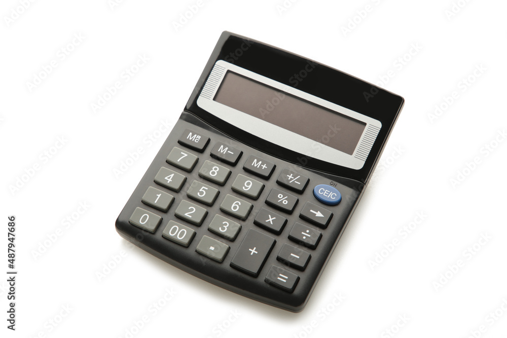 Calculator isolated on white background. Top view. Calculator isolated on white background. Top view.
