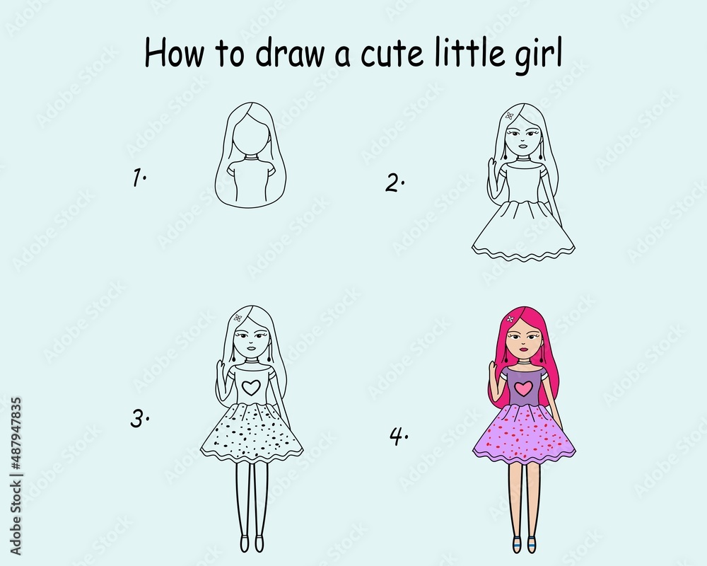 How to draw a Girl with Face Mask, Cute Easy Drawings - YouTube