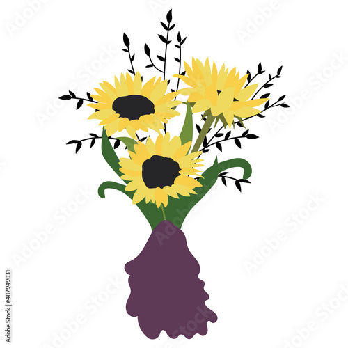 Vector floral composition. Floral bouquet for greeting, invitation, card design, website, decorator