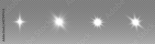 A set of flares, bright lights and sparkles on a transparent background. Golden flashes and glare. Abstract golden isolated lights Bright rays of light. Glowing lines.