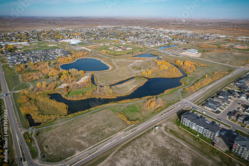 Aerial view of Martensville in central Saskatchewan photo