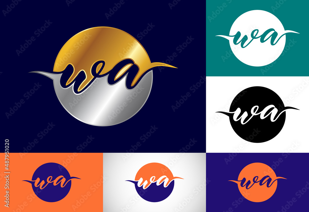 Initial Monogram Letter W A Logo Design Vector Template. WA Letter Logo Design Initial Monogram Letter W A Logo Design Vector Template. WA Letter Logo Design
