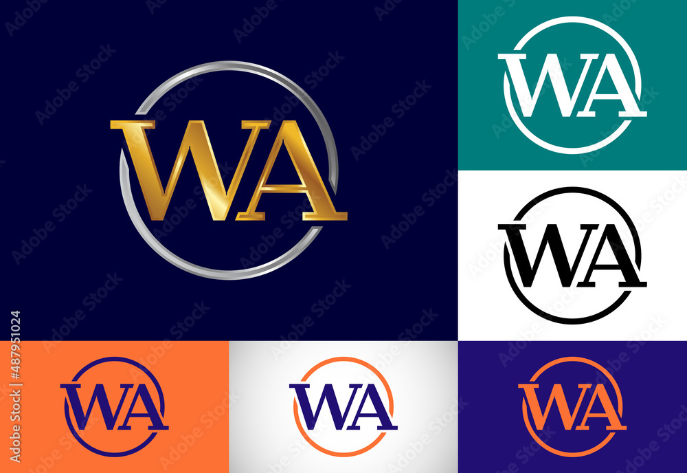 Initial Monogram Letter W A Logo Design Vector Template. WA Letter Logo Design Initial Monogram Letter W A Logo Design Vector Template. WA Letter Logo Design