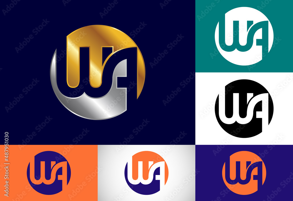 Initial Monogram Letter W A Logo Design Vector Template. WA Letter Logo Design Initial Monogram Letter W A Logo Design Vector Template. WA Letter Logo Design