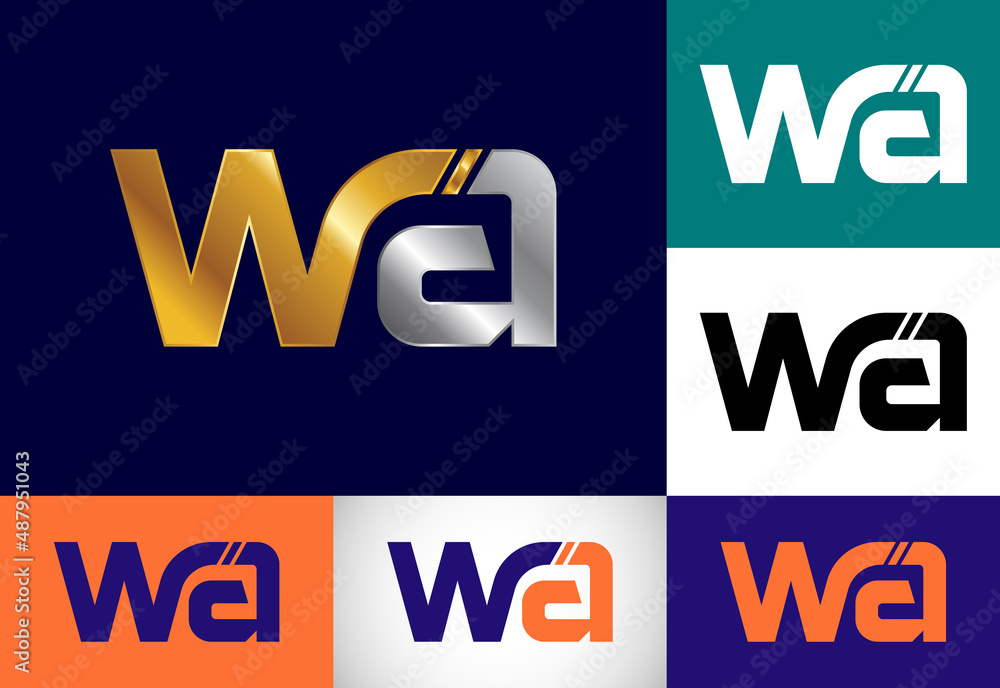 Initial Monogram Letter W A Logo Design Vector Template. WA Letter Logo Design Initial Monogram Letter W A Logo Design Vector Template. WA Letter Logo Design