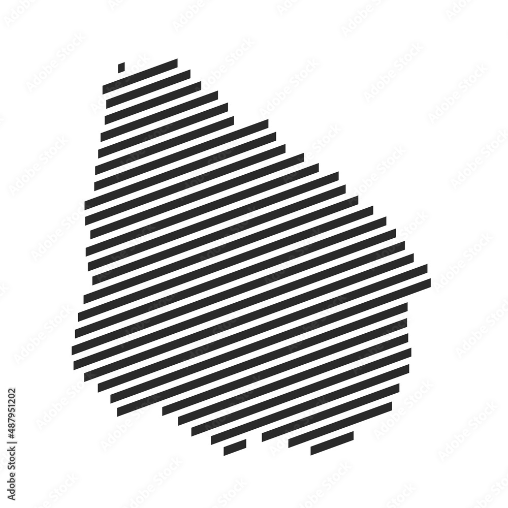 Moderne Landkarte von Uruguay aus Streifen Moderne Landkarte von Uruguay aus Streifen