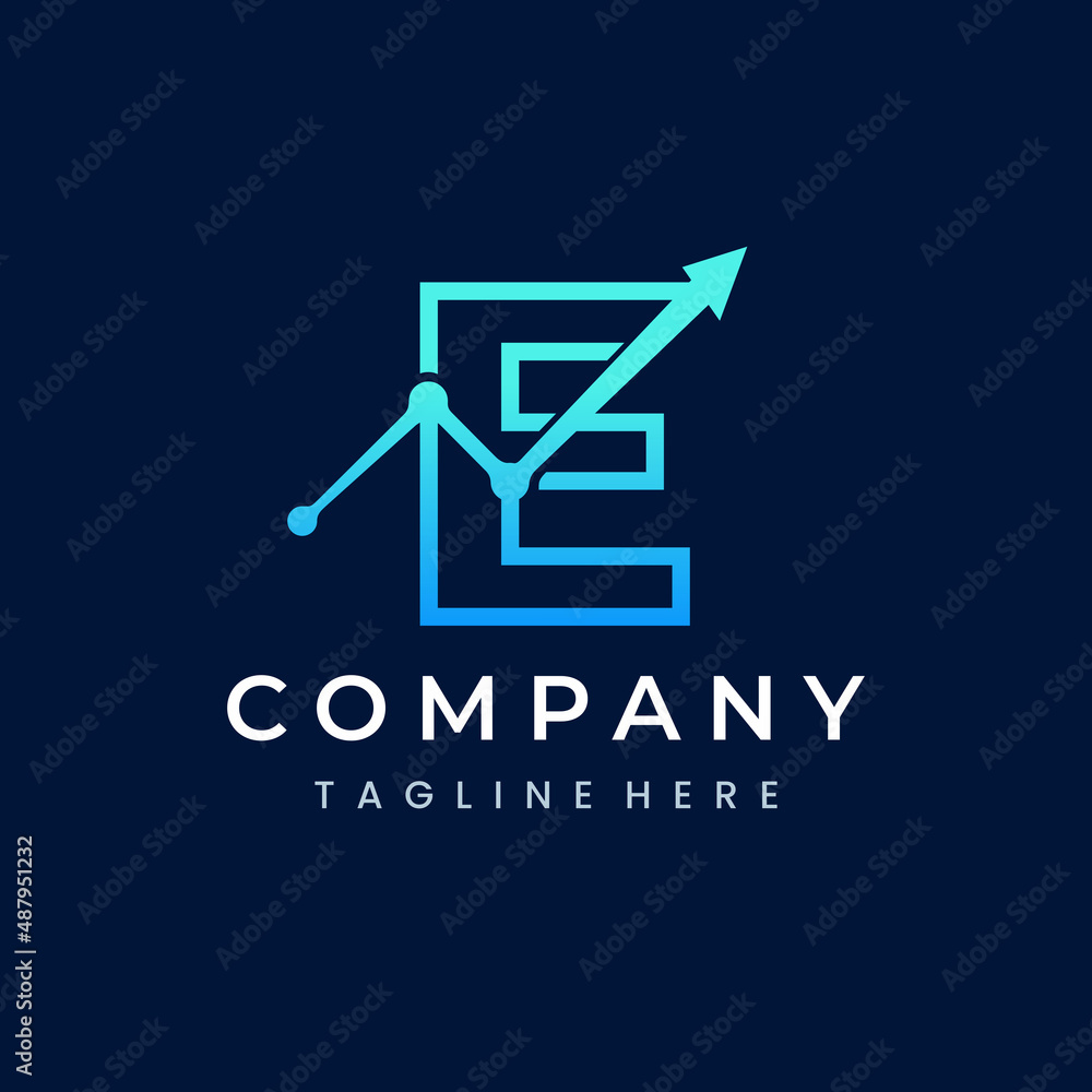 Letter E Trade Investment Marketing Logo Letter E Trade Investment Marketing Logo