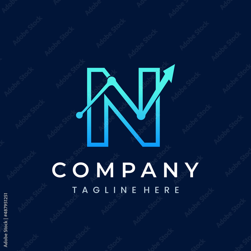 Letter N Trade Investment Marketing Logo Letter N Trade Investment Marketing Logo