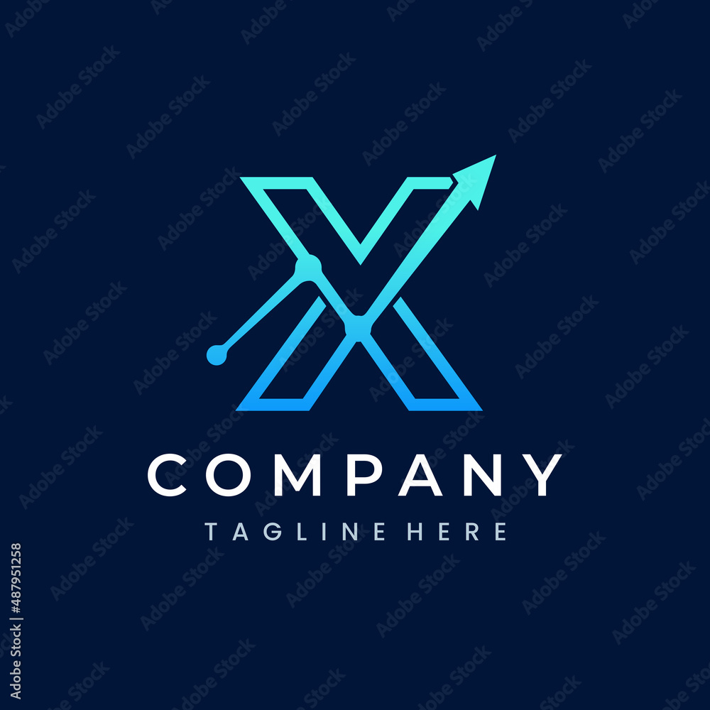 Letter X Trade Investment Marketing Logo Letter X Trade Investment Marketing Logo