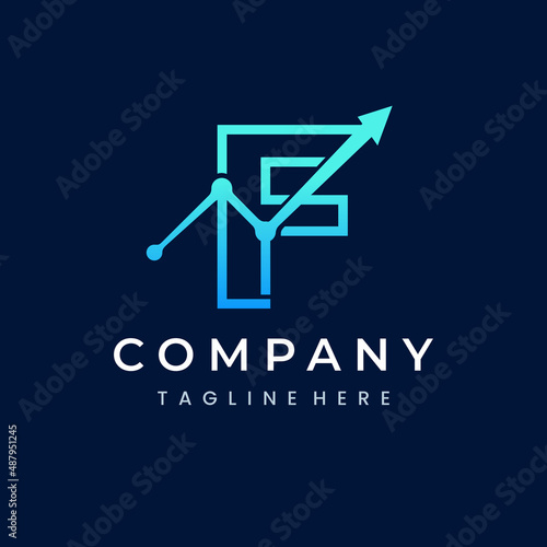 Letter F Trade Investment Marketing Logo