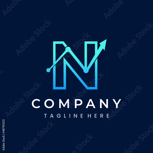 Letter N Trade Investment Marketing Logo