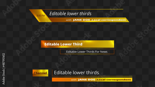 Simple lower thirds design for social media,news & other videos
