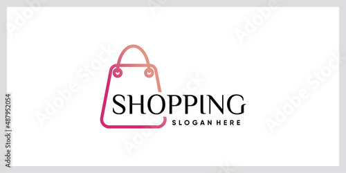 shopping logo design with style and creative concept