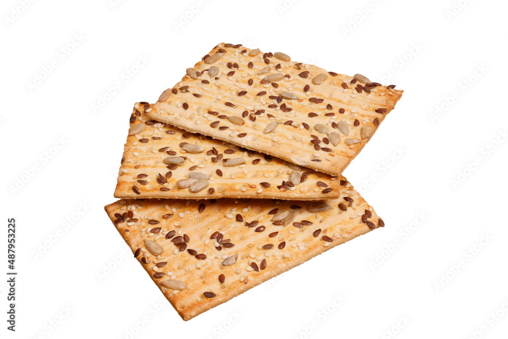 three loaves with seeds isolated on white background three loaves with seeds isolated on white background