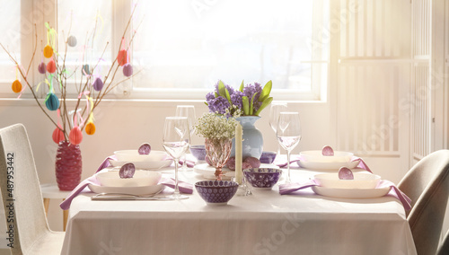 Wallpaper Mural Interior of room with table set for Easter celebration near window Torontodigital.ca