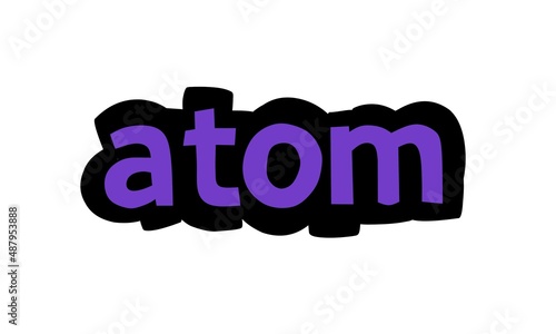 ATOM writing graffiti design on white background