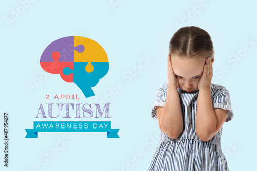 Sad little girl with autist...