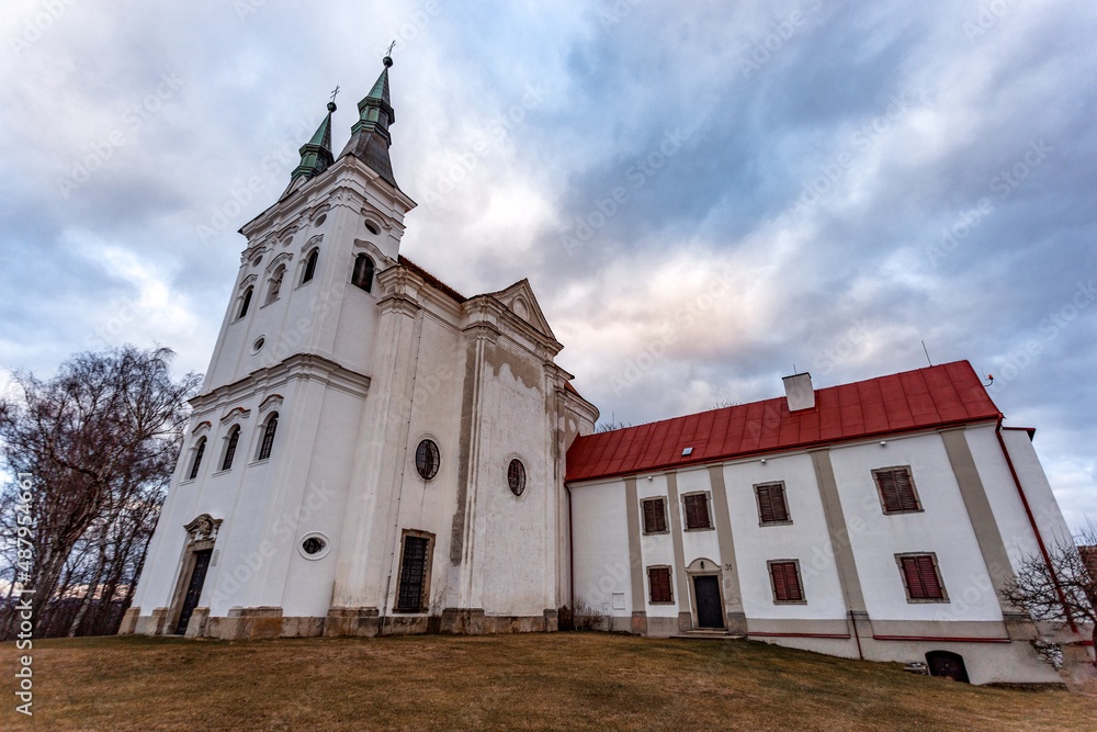 Church of Jan Nepomucky near Telc town. Czechia
