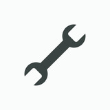 setting, repair, screwdriver, wrench tool, spanner icon vector isolated