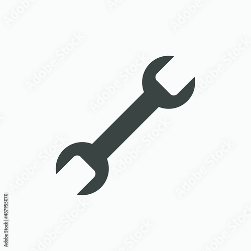 setting, repair, screwdriver, wrench tool, spanner icon vector isolated