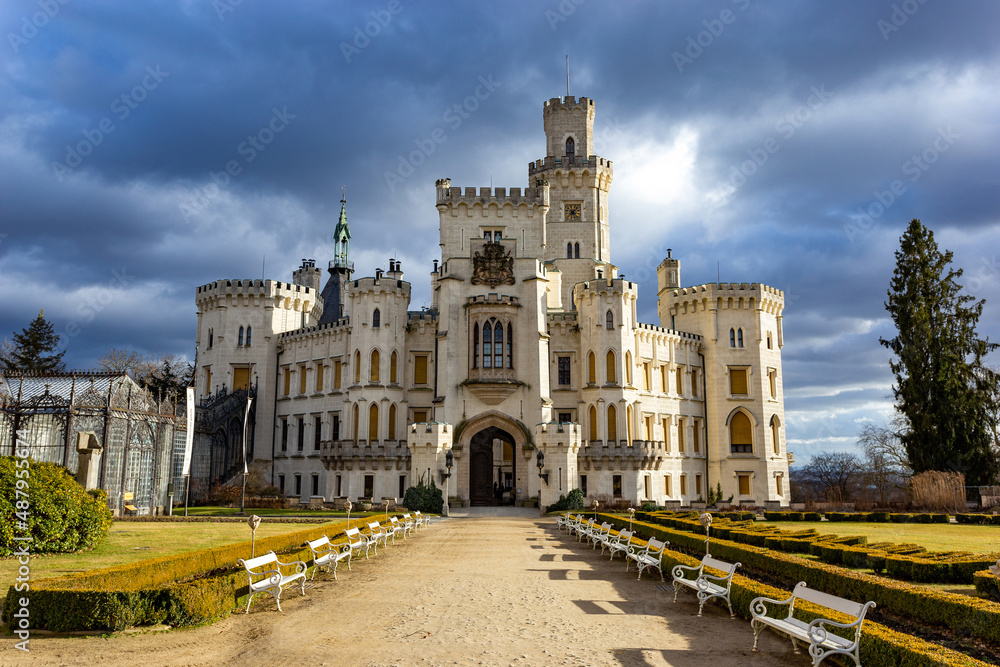 Fototapeta premium View on Castle Hluboka nad Vltavou. Czechia.