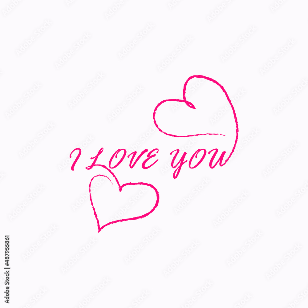 lettering i love you with heart