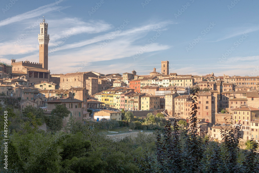 Siena. Toscana. Panorama verso la Torre del Mangia