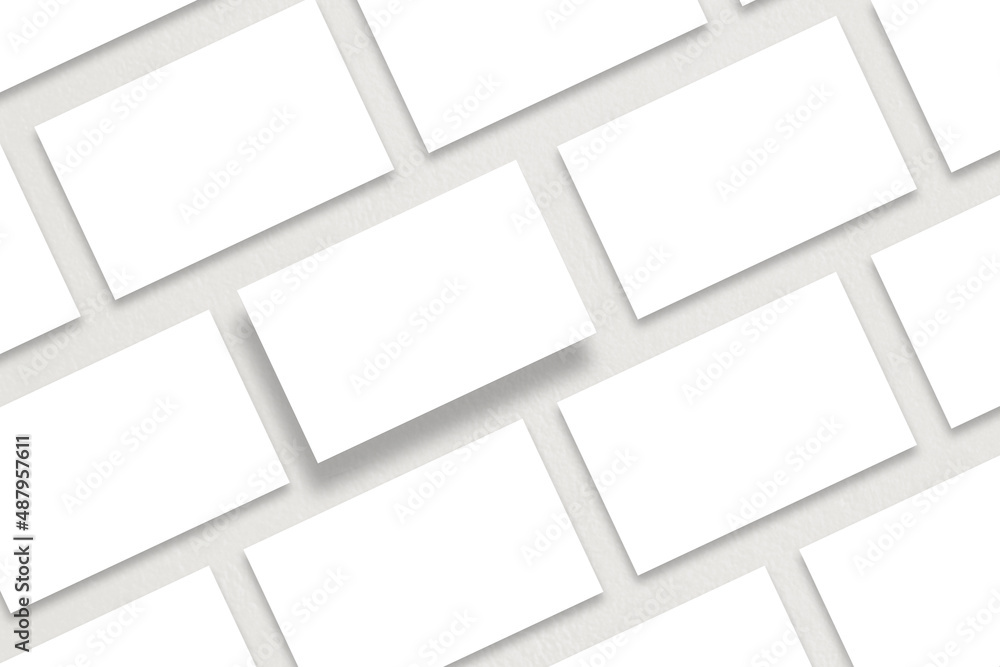 collage template of business card or sheets of paper, on a light gray background collage template of business card or sheets of paper, on a light gray background